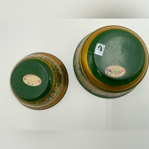 Stunning Vintage Russian (USSR) Khokhloma Hand Painted Lacquer Wooden Bowl Set - Picture 4 of 8